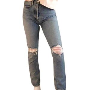 AGOLDE Riley Jeans High Rise Crop Distressed